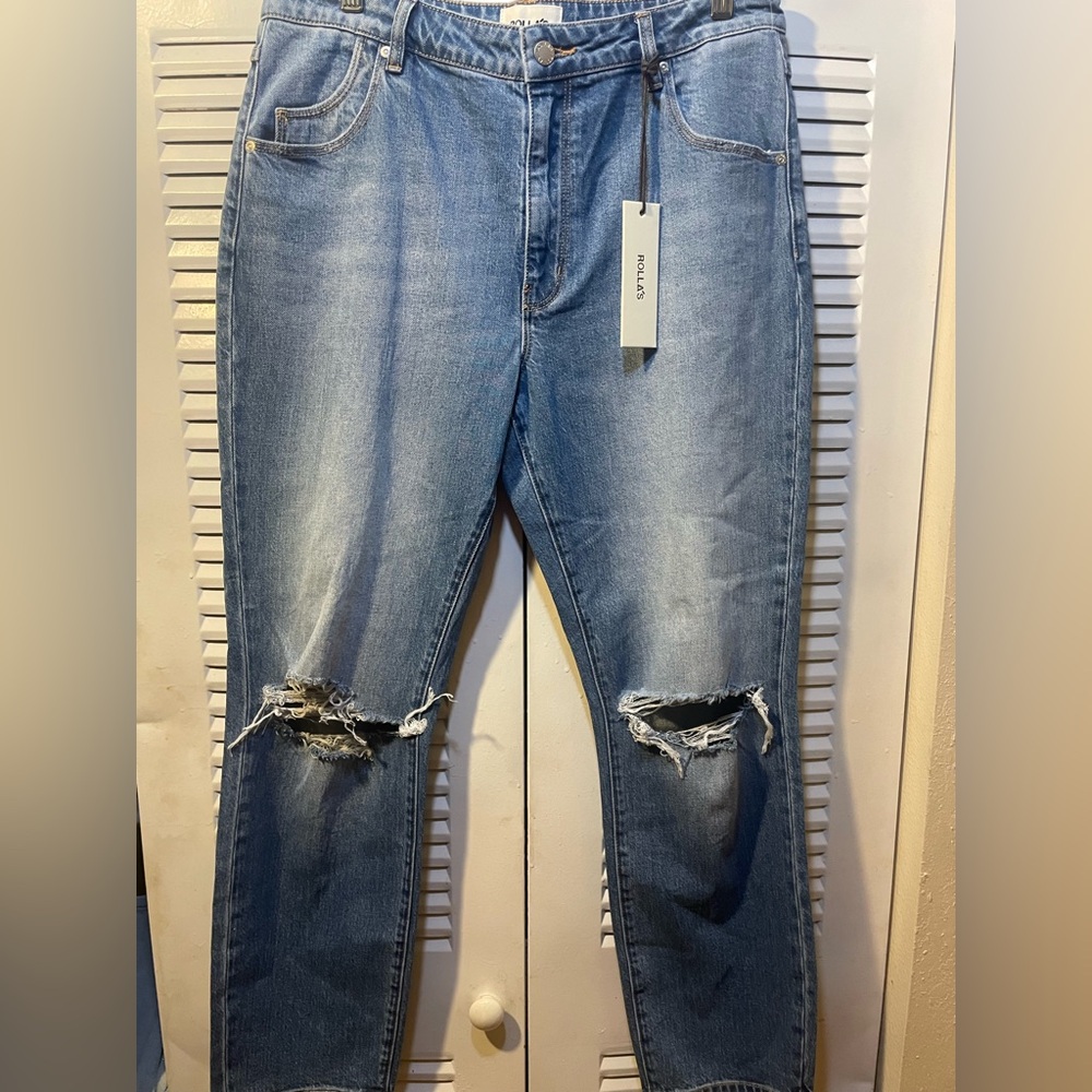 ROLLA'S Light Blue Denim Slim Mid-High Rise Jeans